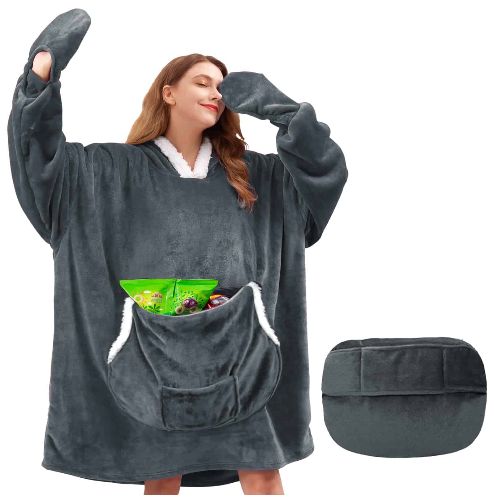 Manta con Capucha suéter para Mujer - Manta térmica Sherpa