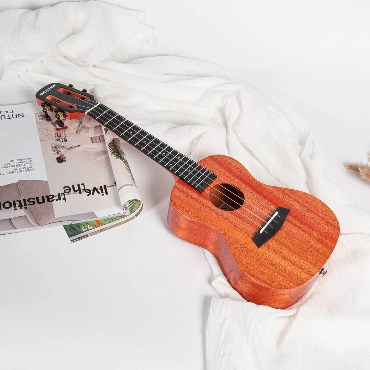Kit de Ukulele para Principiantes AODSK, Sólido Caoba de 23 - Imagen 5