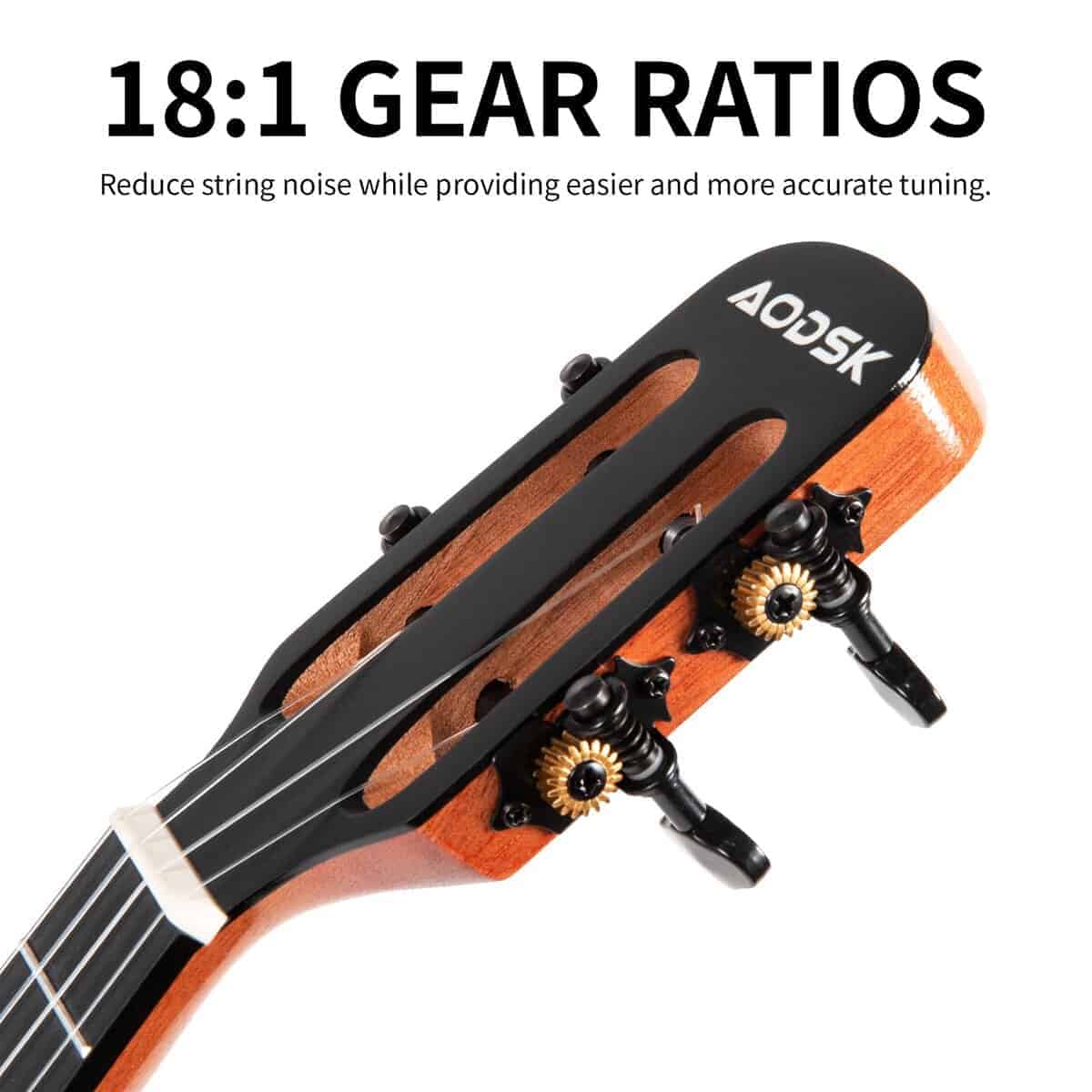 Kit de Ukulele para Principiantes AODSK, Sólido Caoba de 23 - Imagen 6