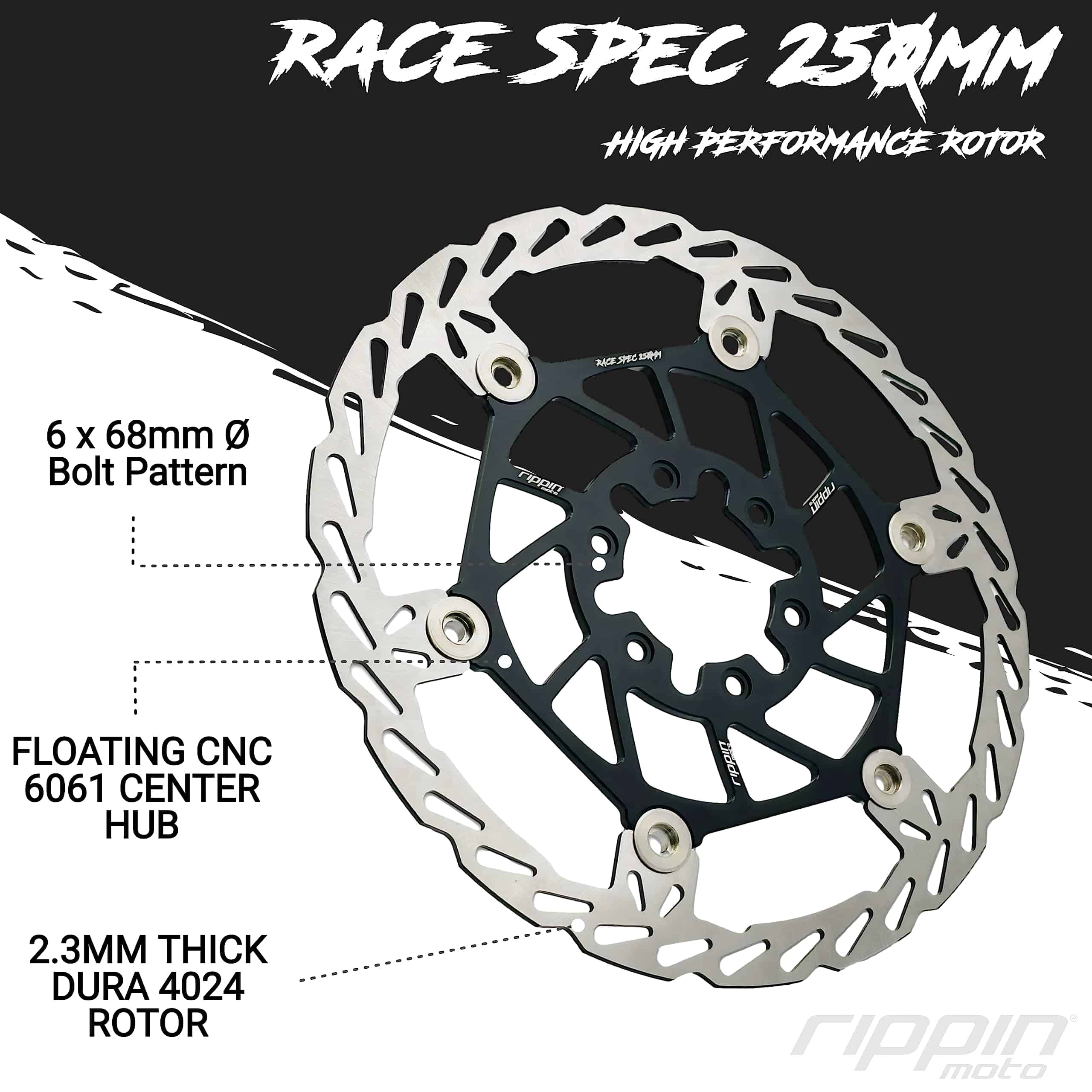 Rippin Moto 250mm Race Spec Oversize Disco de Freno Trasero - Imagen 4