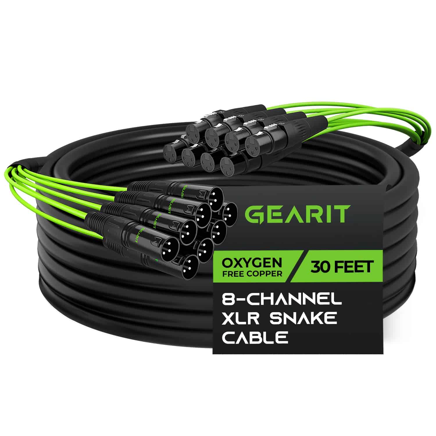 Cable Serpiente XLR de 8 Canales de GEARit (30 pies) -