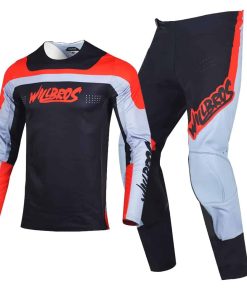 Conjunto de Jersey y Pantalón de Motocross -Negro Gris Rojo