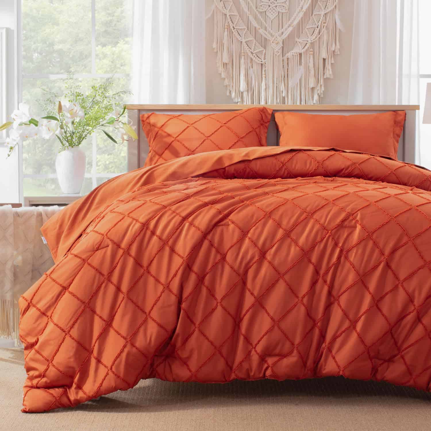 Juego de Comforter Boho con Diseño Jacquard Tufted, Juegos