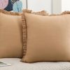 Set de 2 Fundas de Cojín de Lino Natural con Flecos, Color