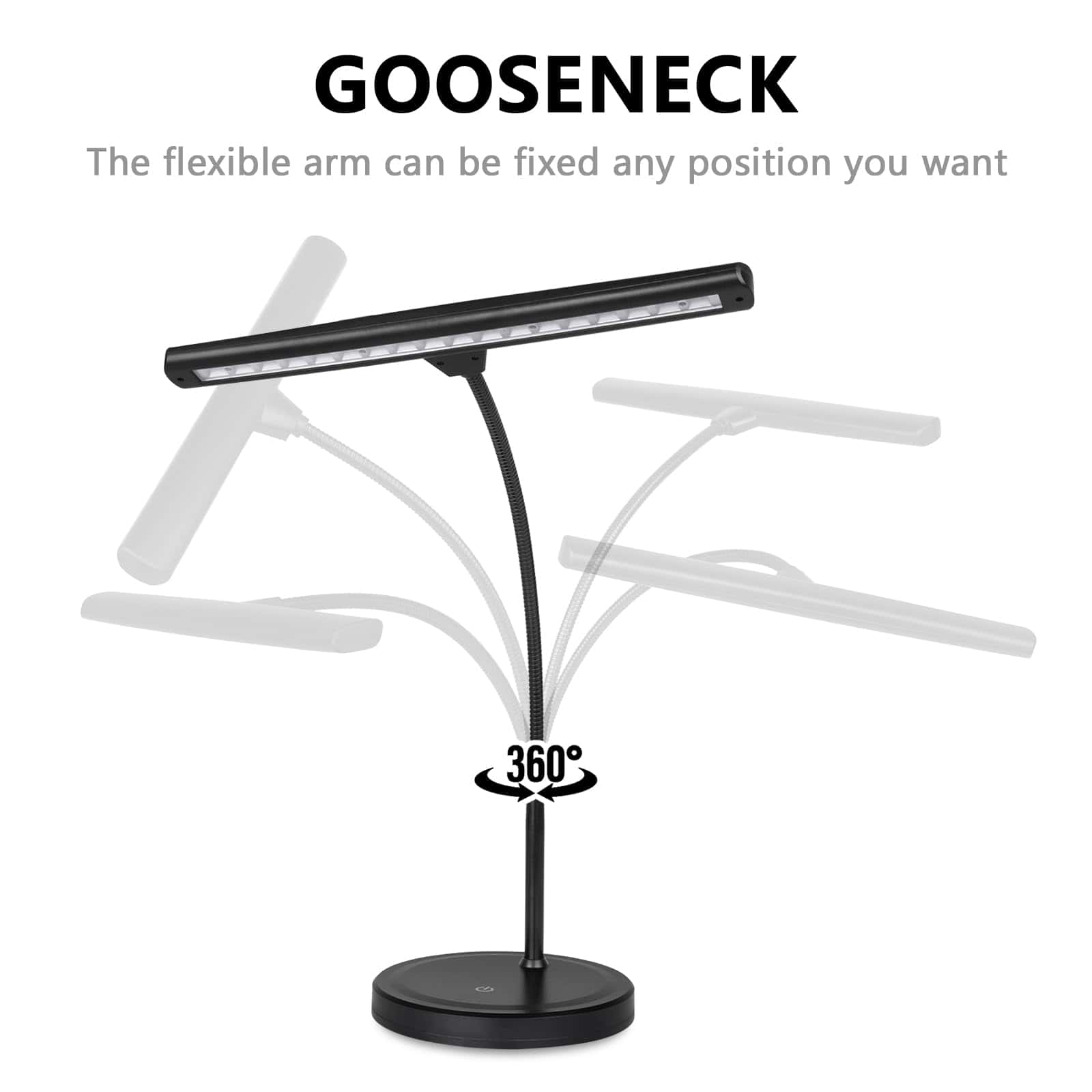 Lámpara de música para piano Vshinic de 18 LED con Soporte - Imagen 3