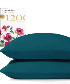 Juego de 2 Fundas de Almohada Queen Carressa Linen 1200 TC