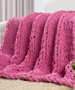 Manta de Punto Grueso Carriediosa 50" X 60", -Rosa Cálido