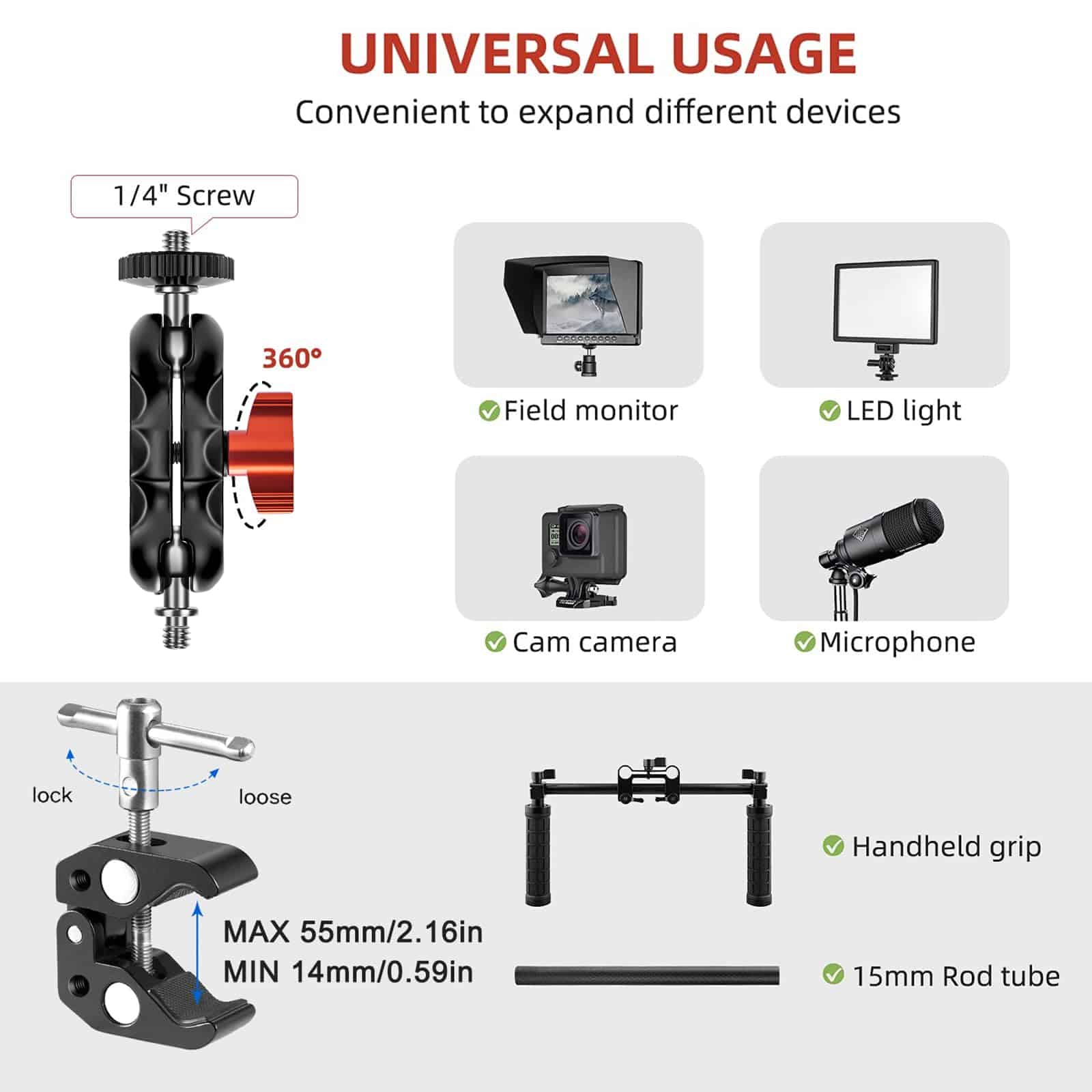 Clip de Micrófono Lanxire para Soporte de Micrófono con - Imagen 9