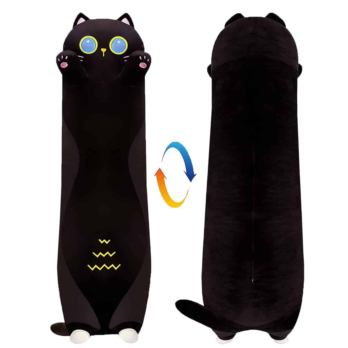 Peluche largo de gato negro, Peluche de gato, Peluche jumbo