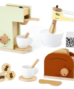 Set de juguetes de cocina para niños Pillowhale, cafetera