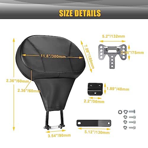 Respaldo Desmontable para Conductor Sresk para Harley - Imagen 8