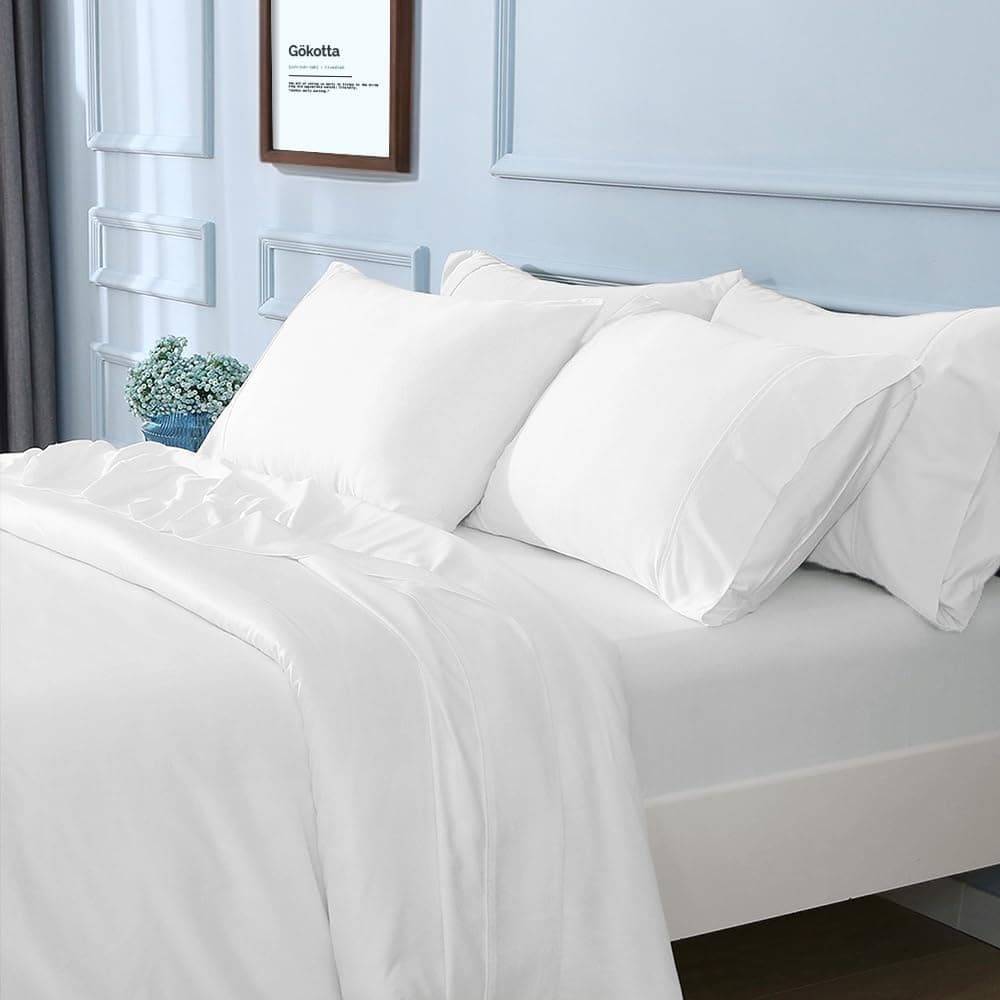 Juego de Sábanas GOKOTTA Queen Size 6 Piezas, 100% Rayón