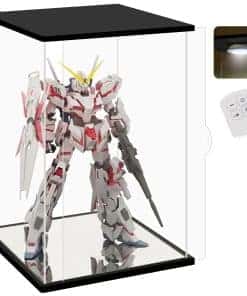 Estuche de exhibición de acrílico transparente -Negro con lu