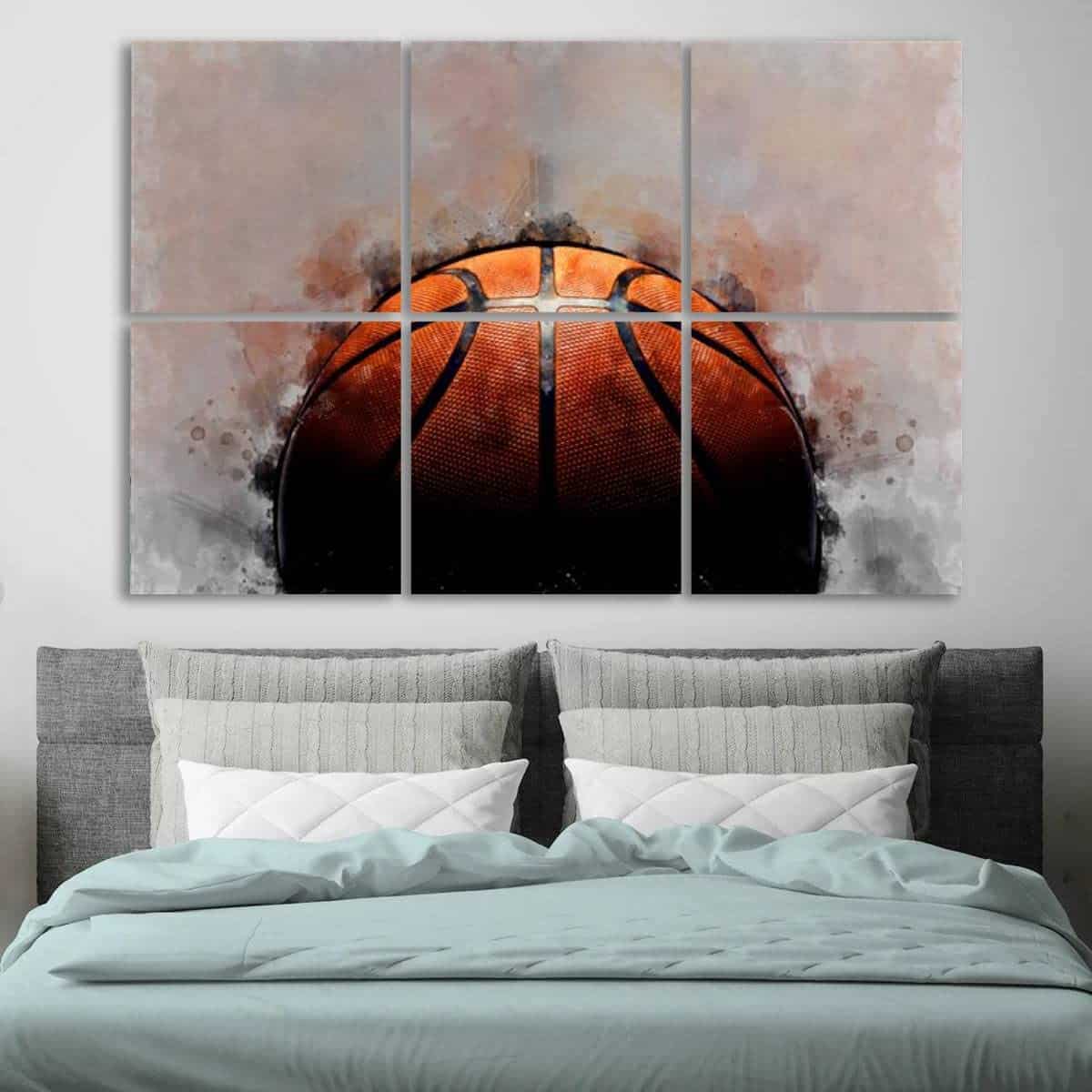 Paneles Acústicos de Arte Baloncesto en Acuarela Mancha de - Imagen 4