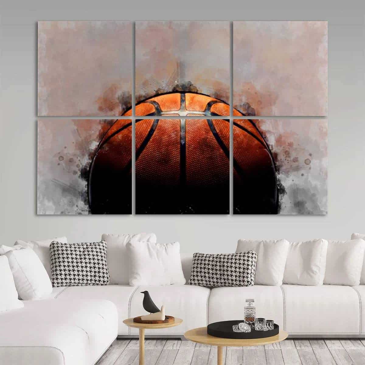 Paneles Acústicos de Arte Baloncesto en Acuarela Mancha de - Imagen 3