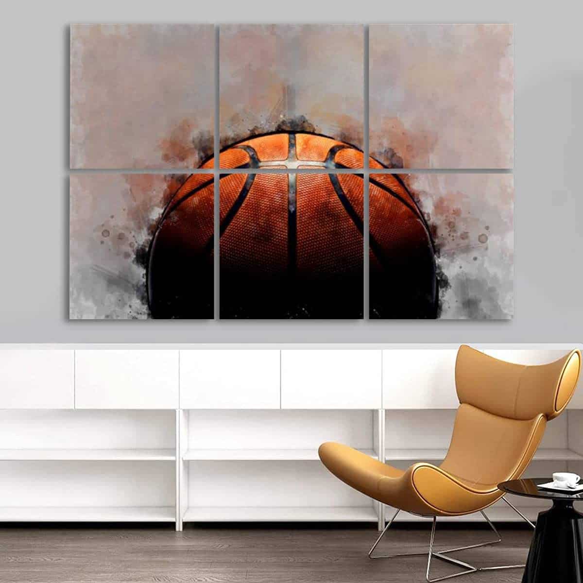 Paneles Acústicos de Arte Baloncesto en Acuarela Mancha de - Imagen 5