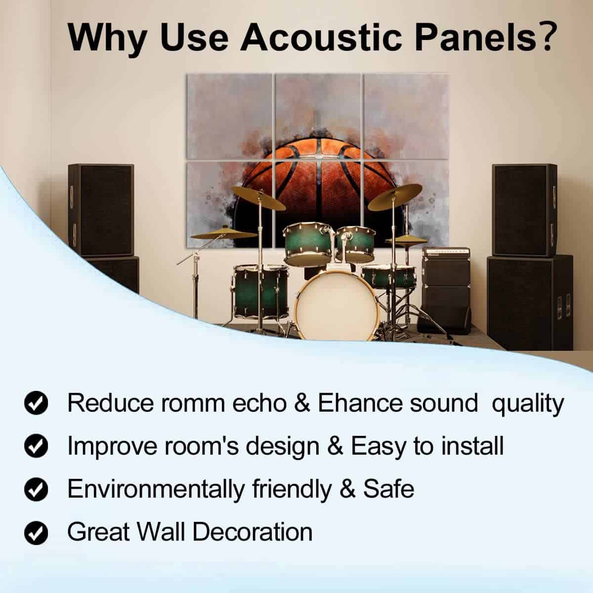 Paneles Acústicos de Arte Baloncesto en Acuarela Mancha de - Imagen 6