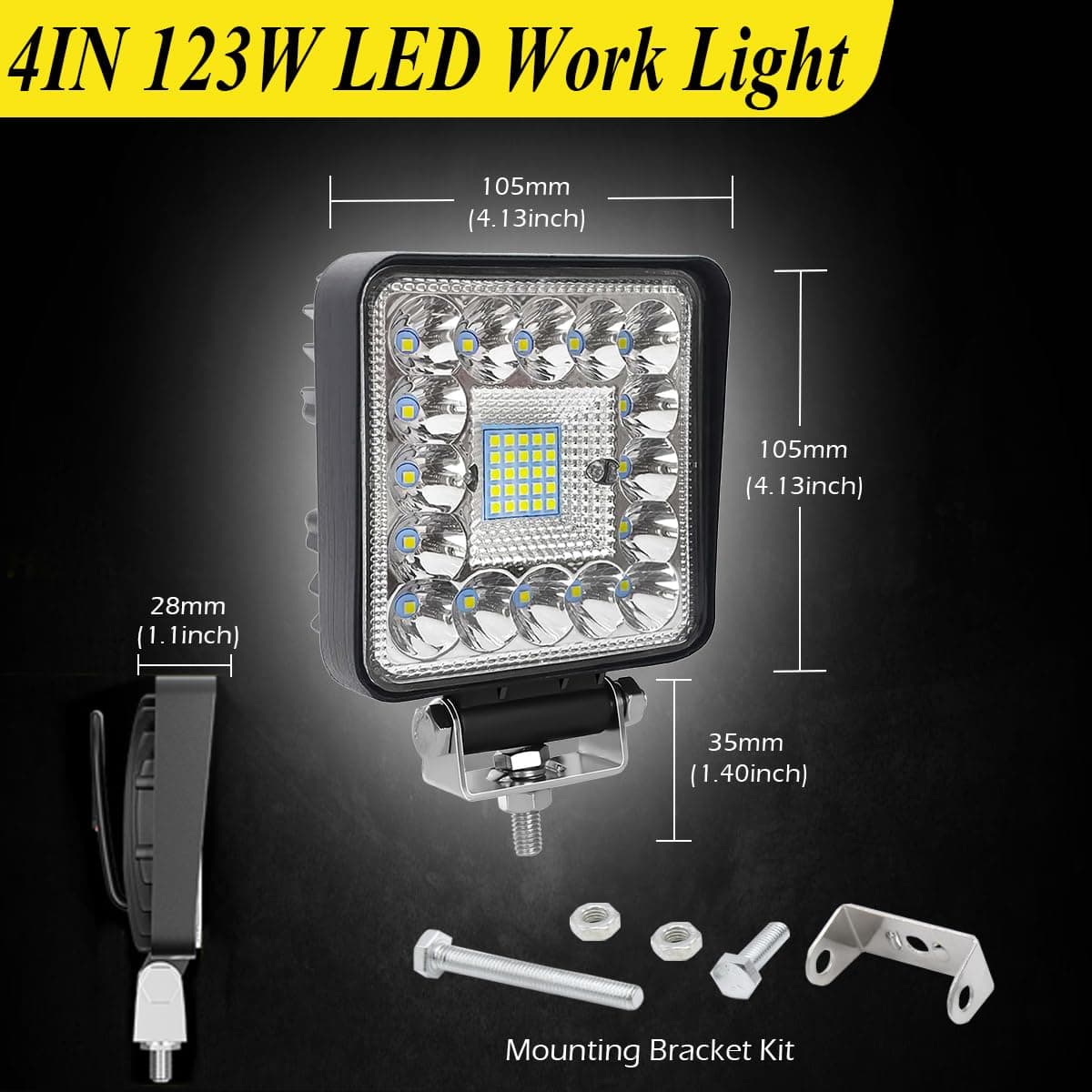 MUVKQC Luces LED para Tractores, 4.5 PULGADAS 123W Luces - Imagen 3