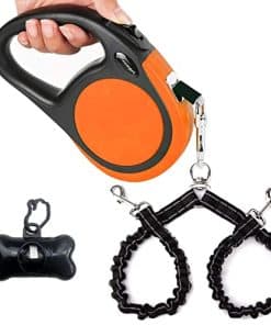 Correa Retráctil Doble para Perros Pequeños (Hasta 110 Lbs