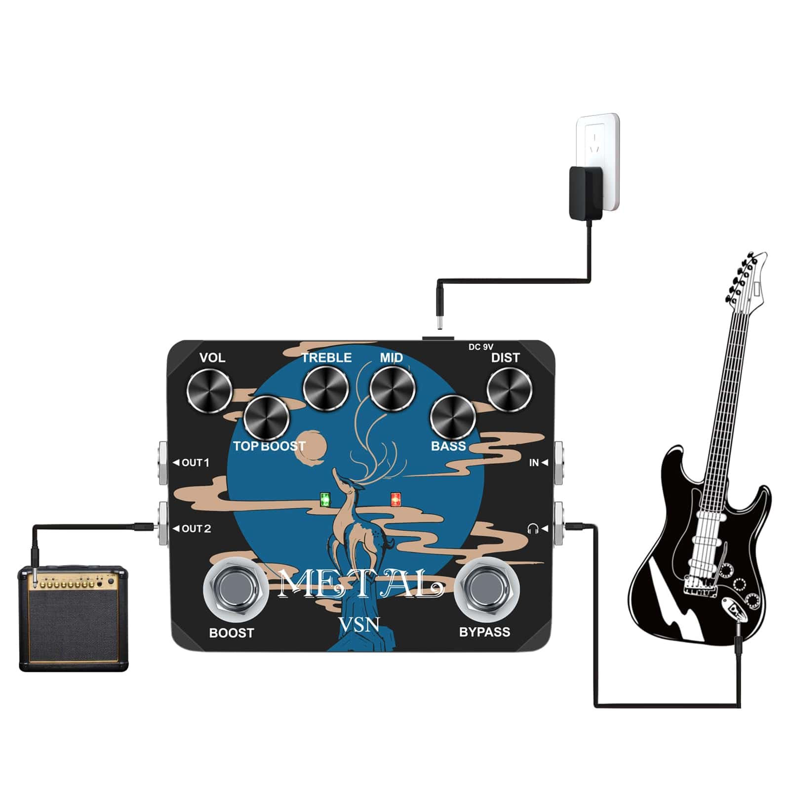Pedal de Distorsión de Heavy Metal VSN, Pedal de Efecto de - Imagen 6