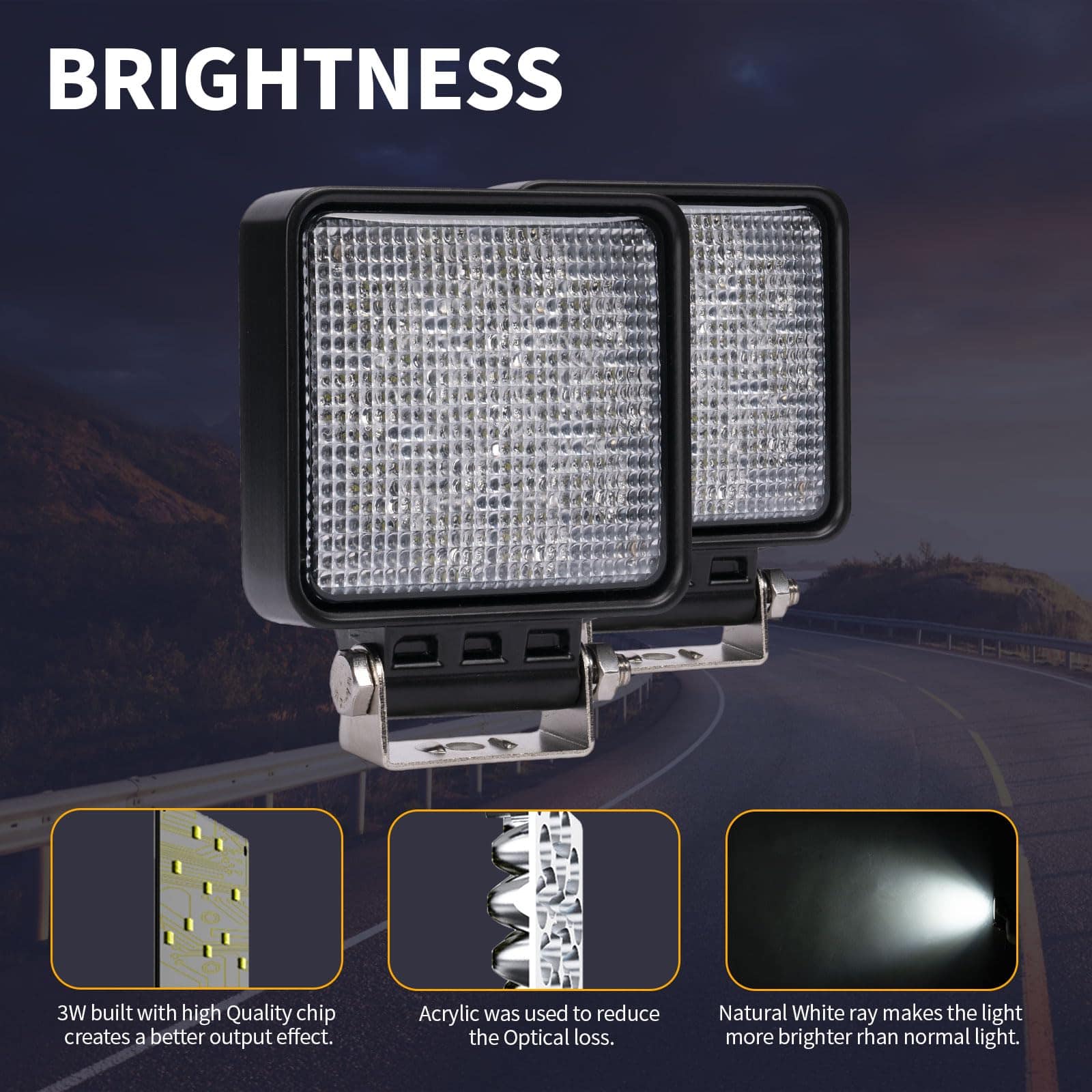 Luces de trabajo LED difusas, YCHOW-TECH 4 pulgadas 160W - Imagen 5