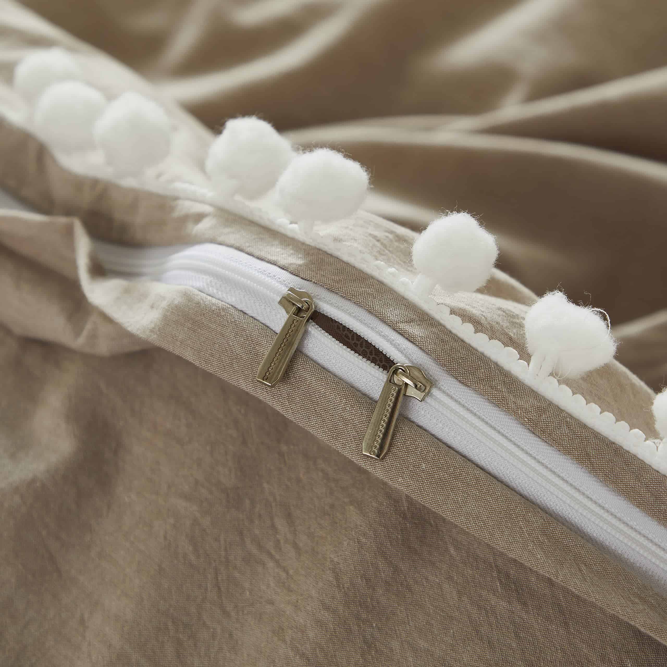 Juego de Funda Nórdica Bohemia Taupe con Borlas Vintage - Imagen 7