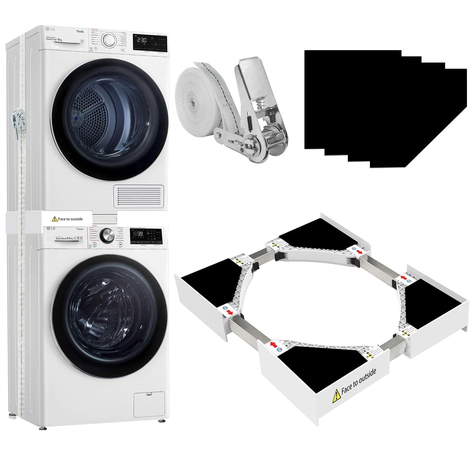 Kit de apilamiento para lavadora y secadora HHXRISE,