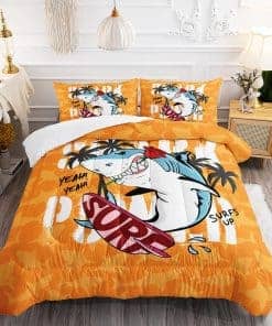 Juego de Edredón de Tiburón Divertido de Dibujos Animados,