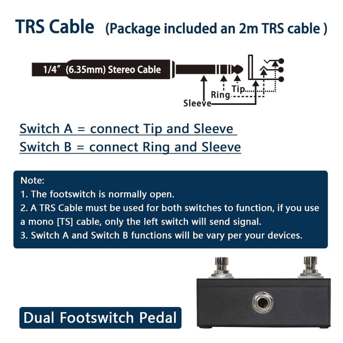 Pedal de Interruptor Dual Yueyinpu para Pedal de Efectos de - Imagen 9