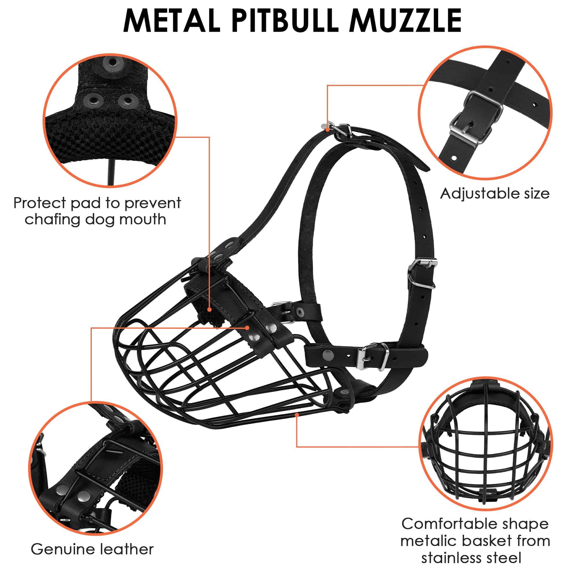 Bozal de metal transpirable en forma de cesta para perros - Imagen 4