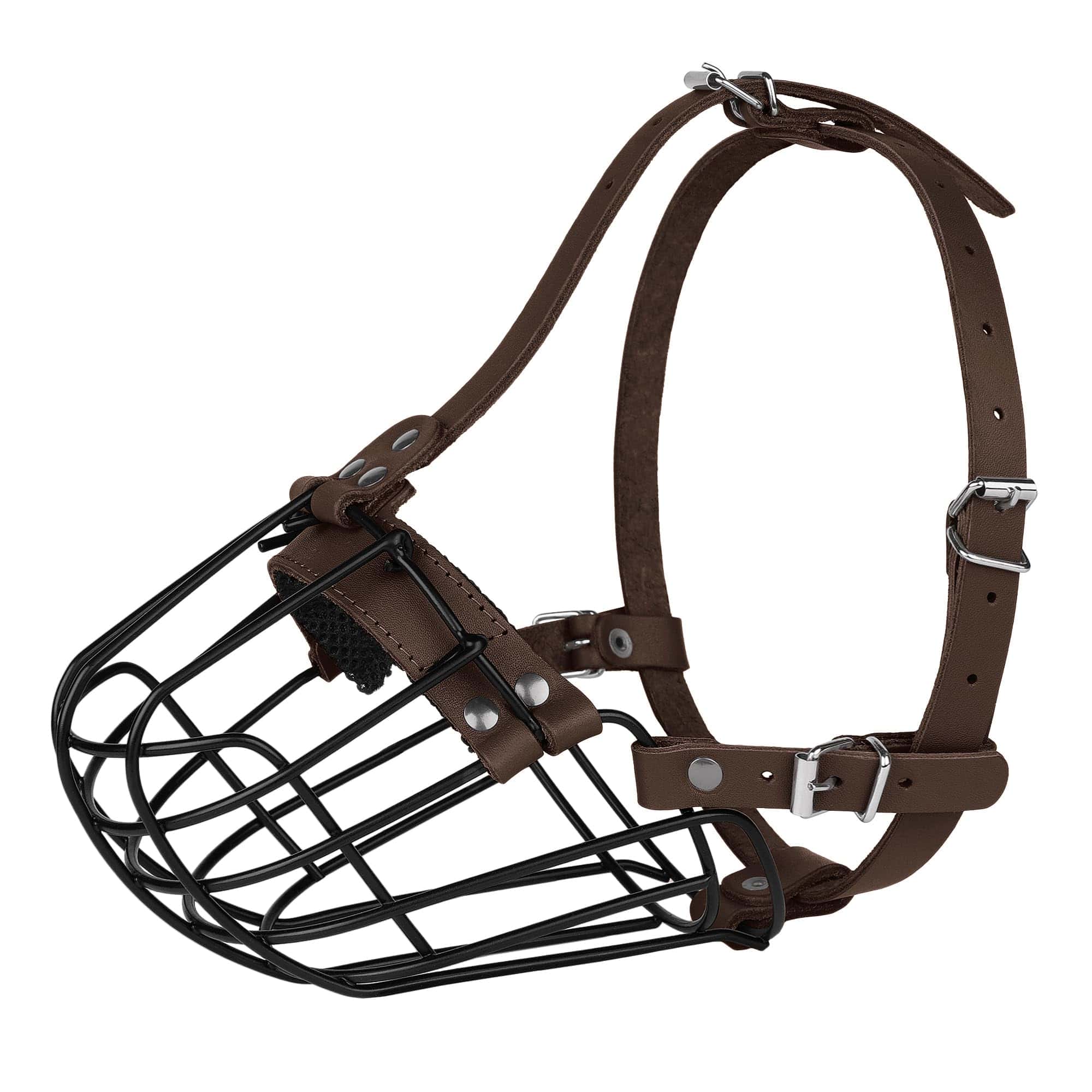 Bozal de metal transpirable para Pitbull con cesta para - Imagen 3