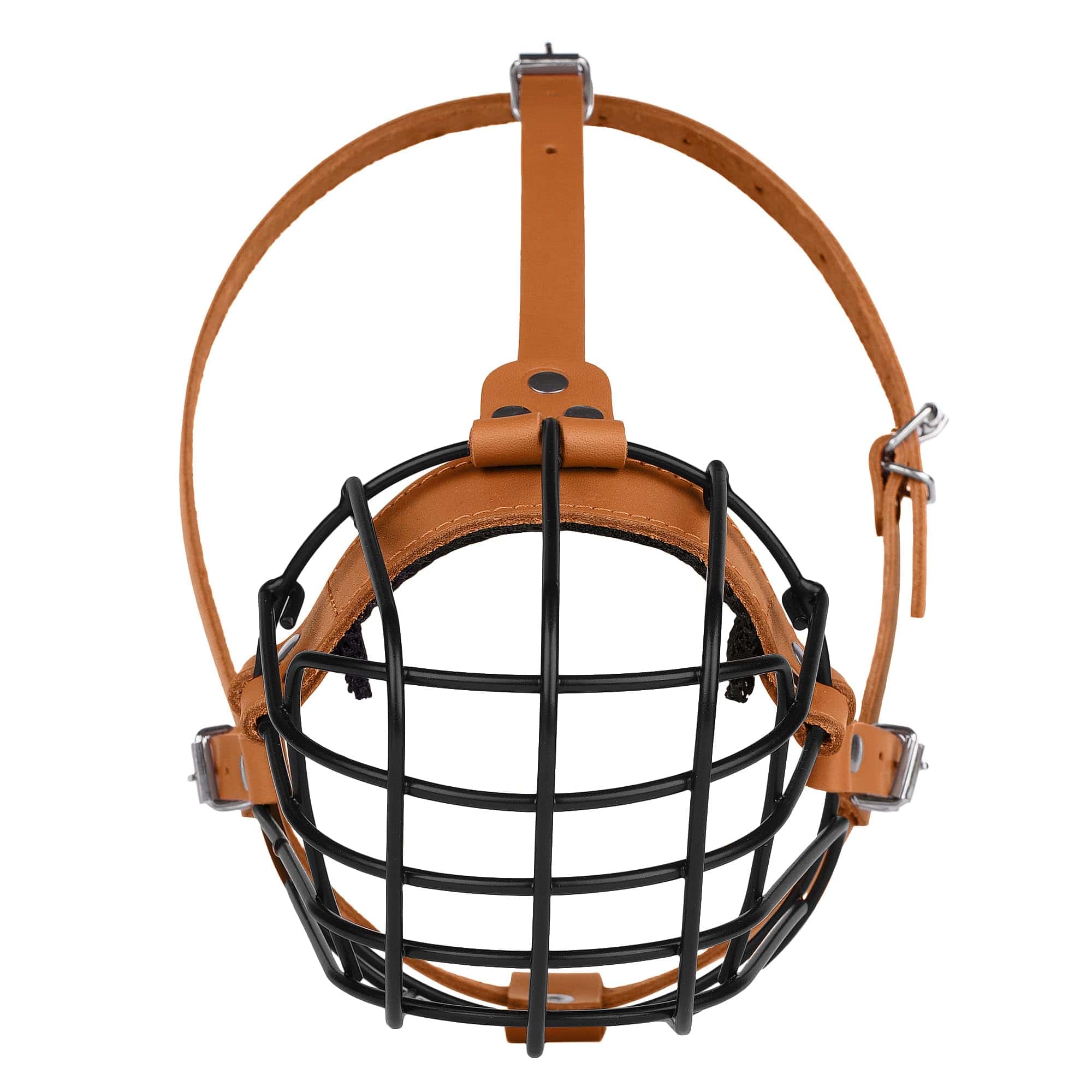 Bozal de metal transpirable para perros Pitbull con cesta - Imagen 8