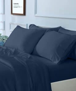 Juego de Sábanas tamaño Queen GOKOTTA de 6 -Azul Marino