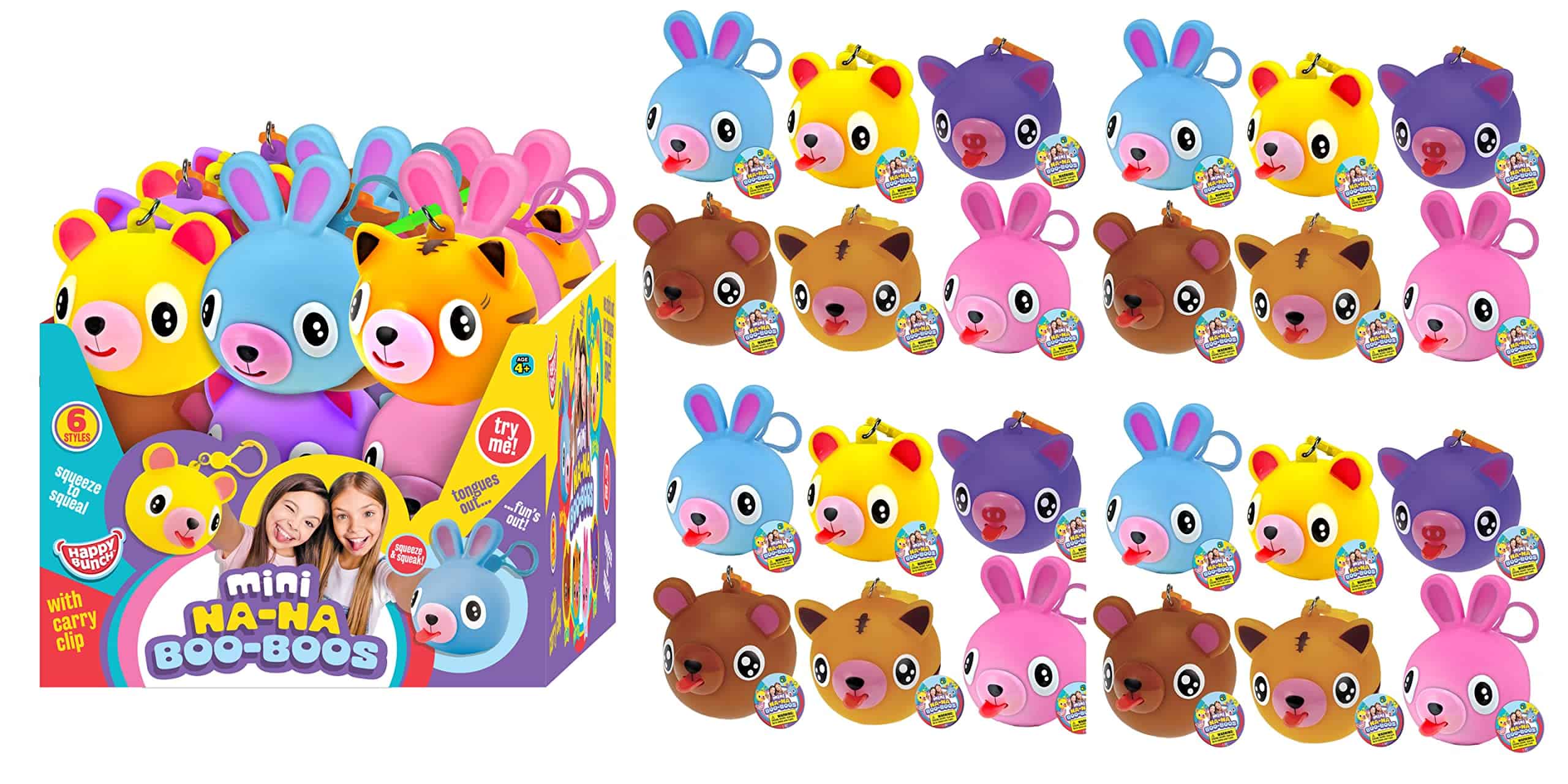 JA-RU Mini Na-Na Boo-Boos Pelota de Squeeze Animal para