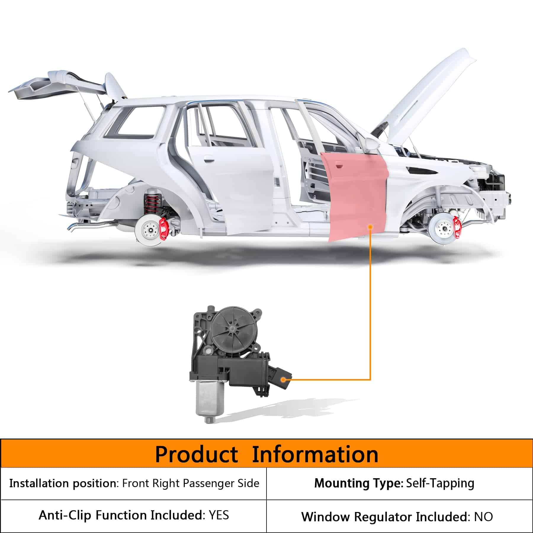 Motor de ventana eléctrico de 7 pines HXHAUTO compatible - Imagen 3