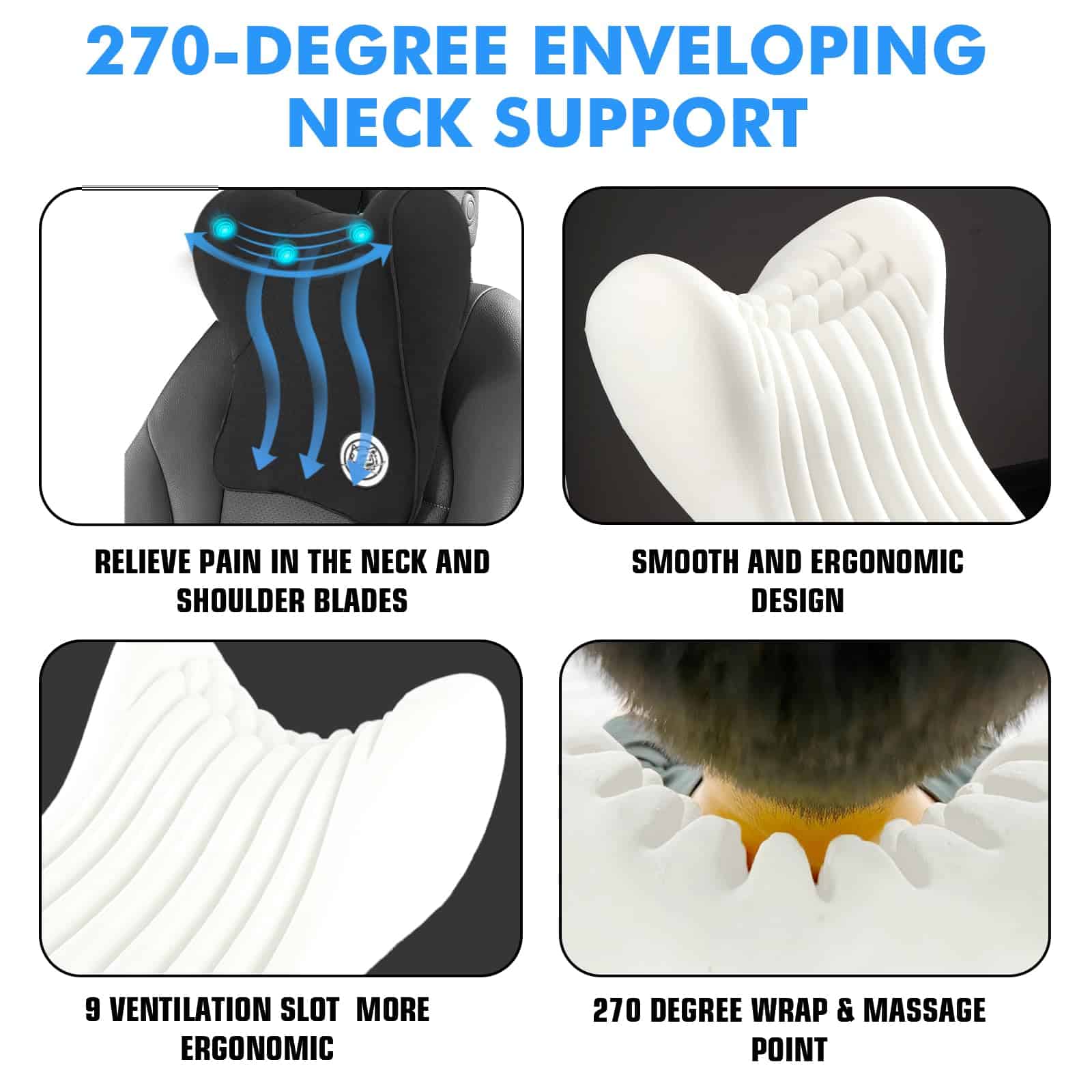 Almohada suave para el cuello en el auto con correa - Imagen 4