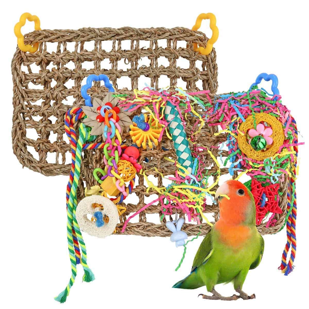 Juguete de Escalada para Pájaros con Tapete de Seagrass