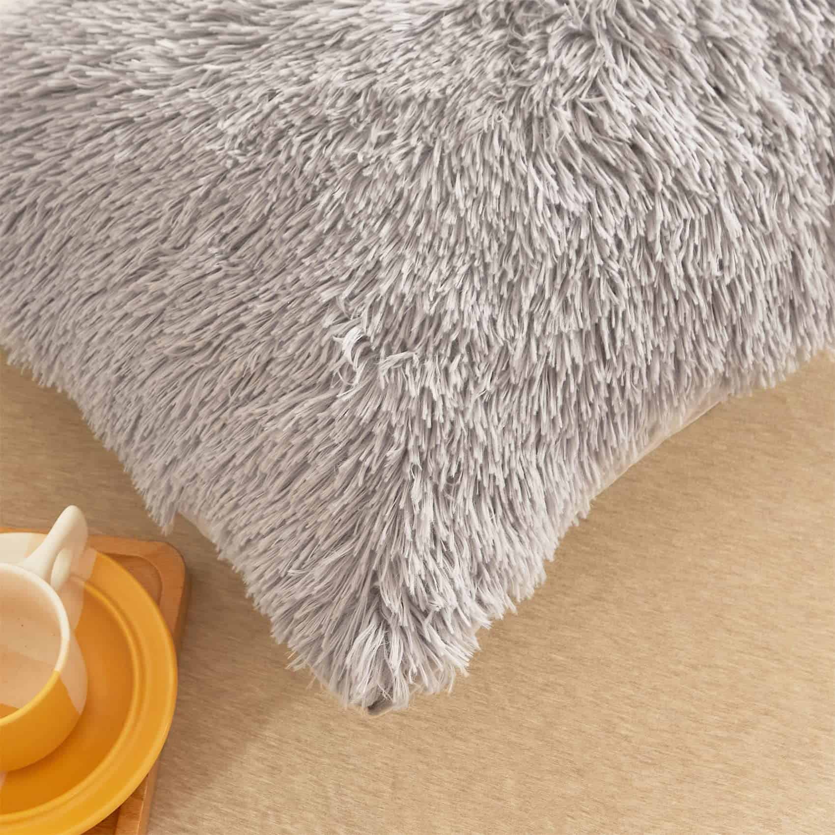 Juego de Funda de Edredón de Piel Sintética Gris, Juego de - Imagen 8