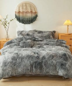 Juego de Funda de Edredón Tie Dye Dark Gray, Ultra Suave