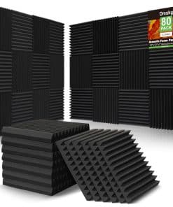 80 Pack Paneles de Espuma Acústica, 1" X 12" X 12" Paneles