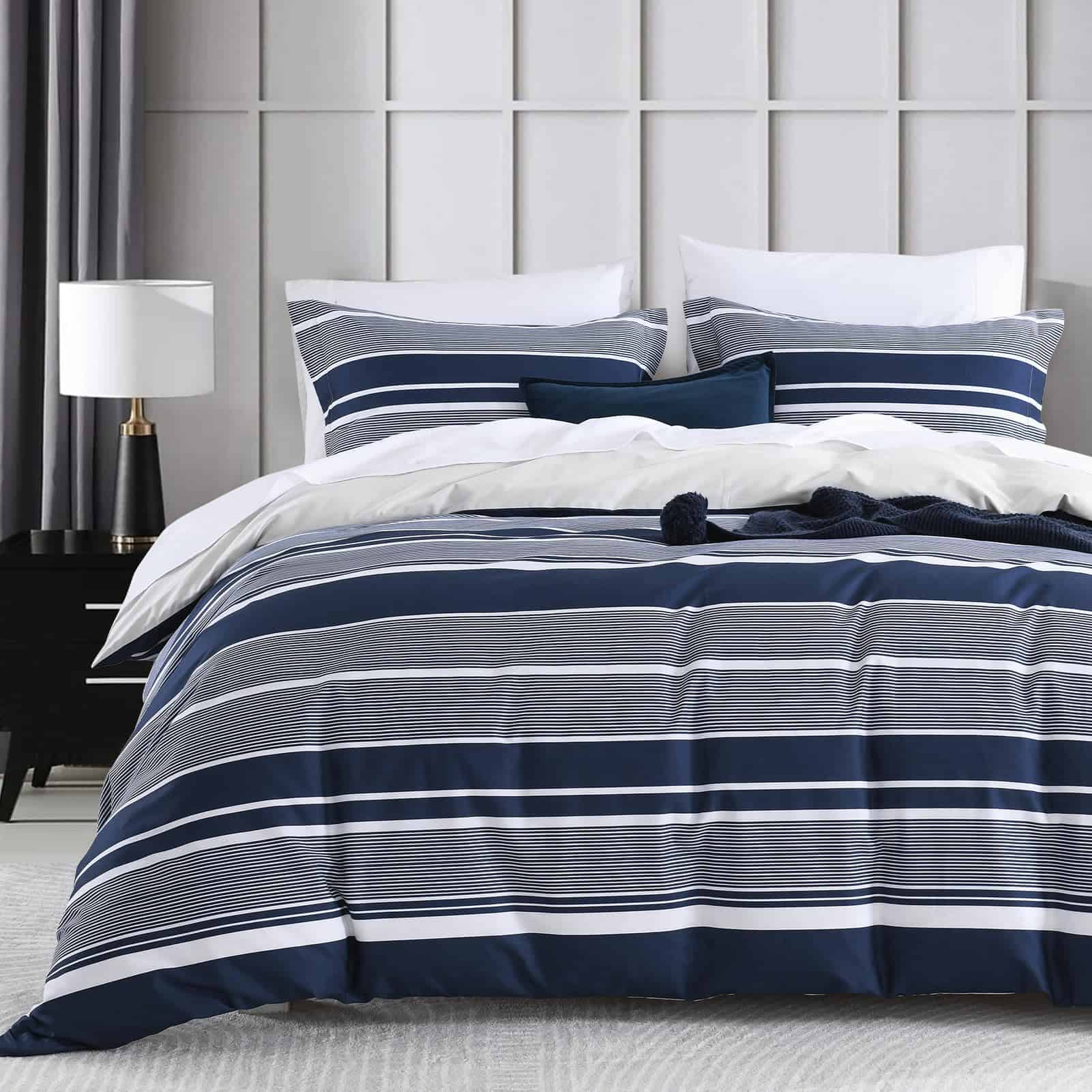 Fundas de Edredón Azul Marino Bedduvit King - Juego de