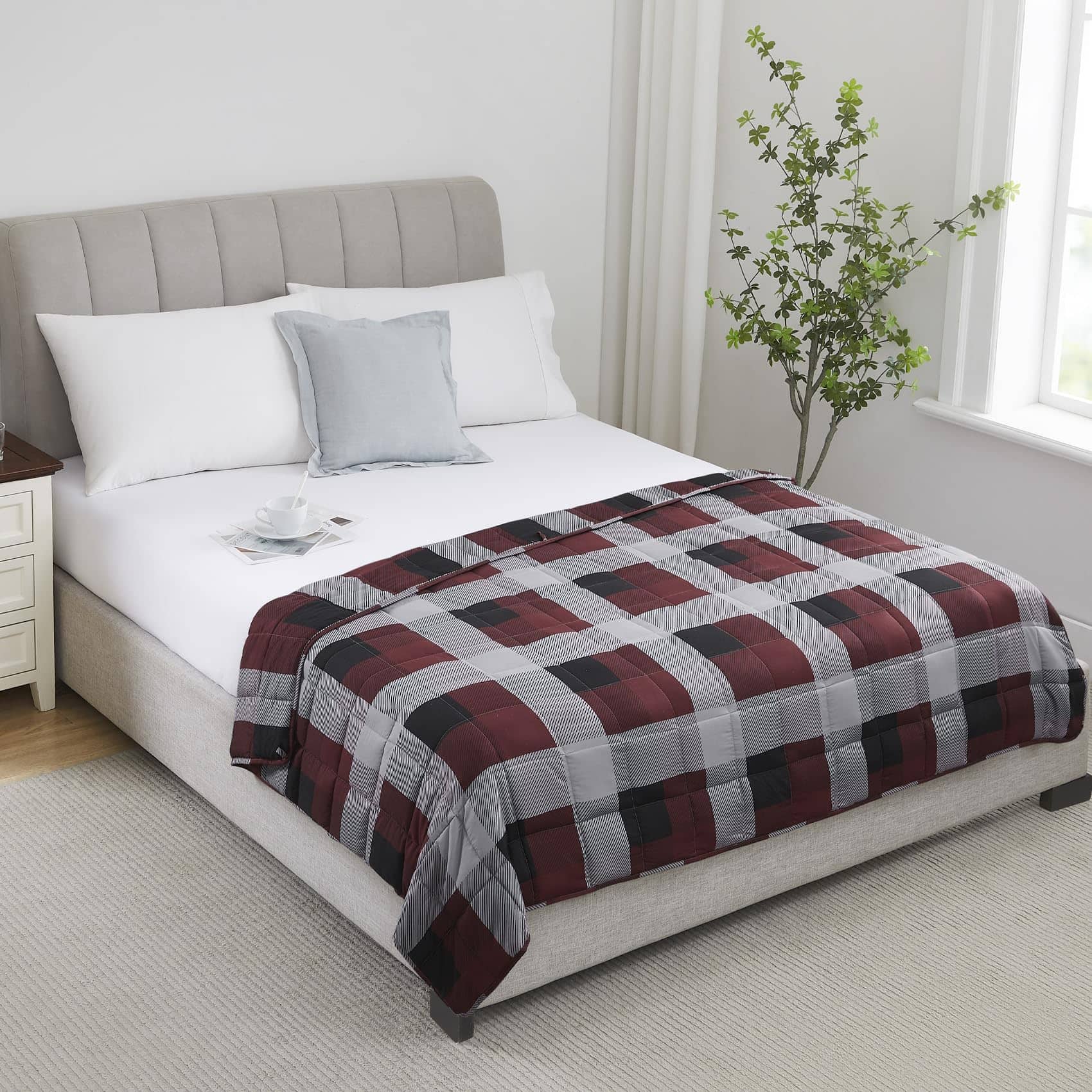 Manta Ponderada L'AGRATY - 60"x80" 15lbs -Rojo y Negro Patró - Imagen 3