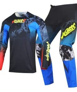 Conjunto de Jersey y Pantalón de Motocross -Negro Azul Rojo