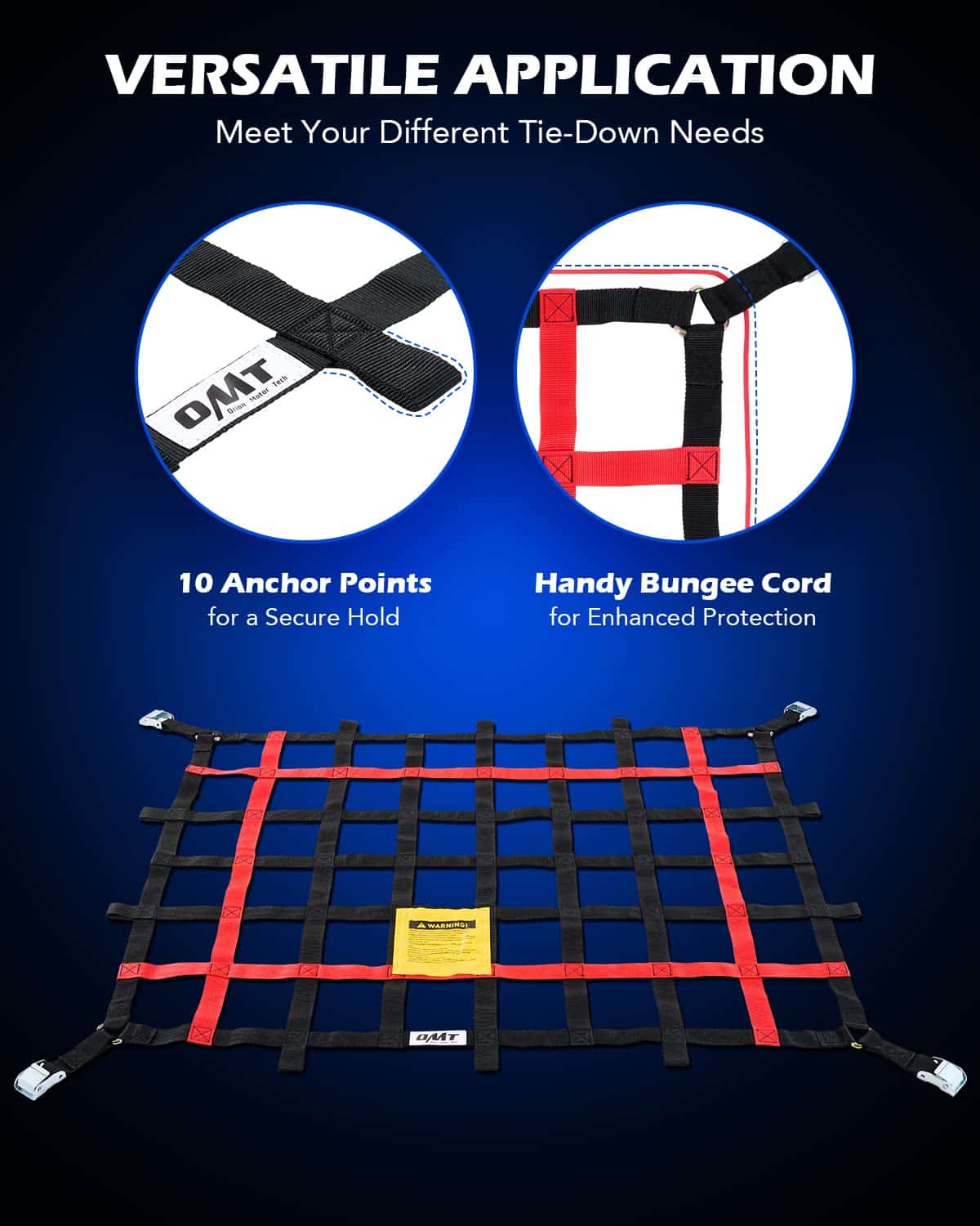 Red de carga OMT 3x4 ft para camas de camionetas pickup, - Imagen 10