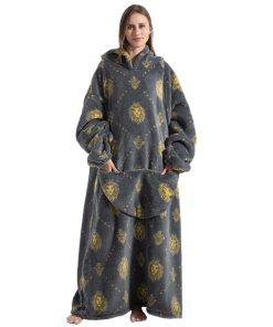 Msrlassn Manta con Capucha para Adultos Manta -Gris León