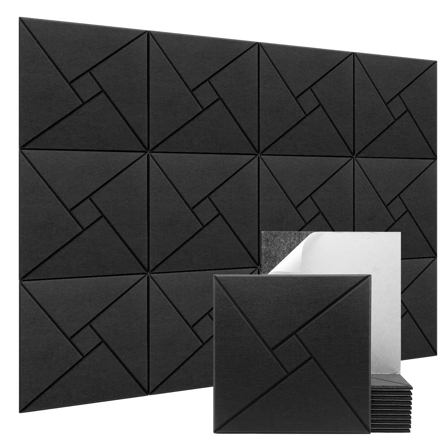 Paneles de Pared Insonorizantes Tvvcalk, -Negro