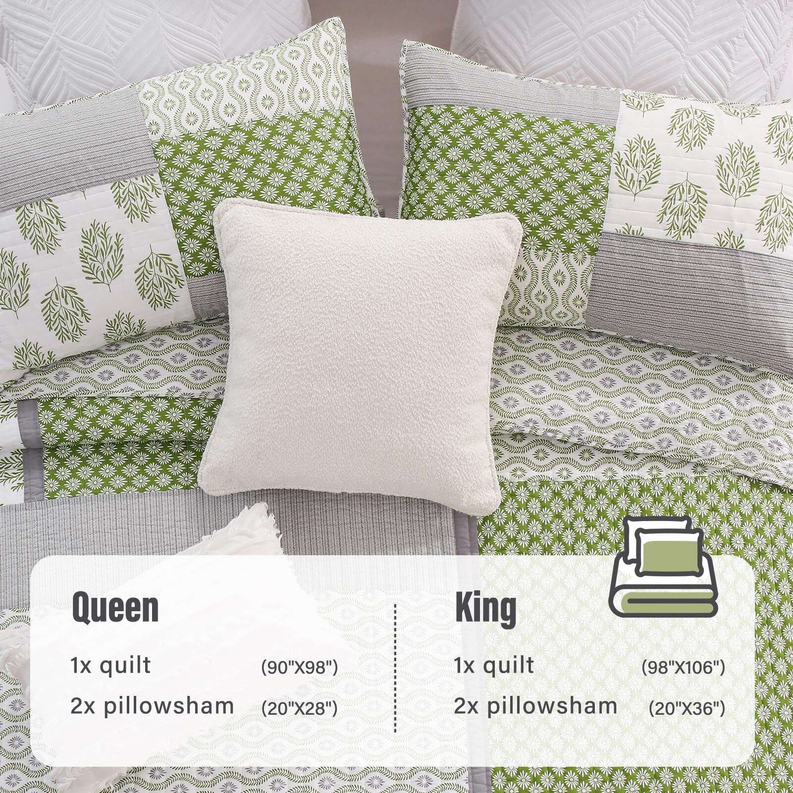 Edredón de Reina Floral Y-PLWOMEN - Juego de 3 Piezas de - Imagen 6