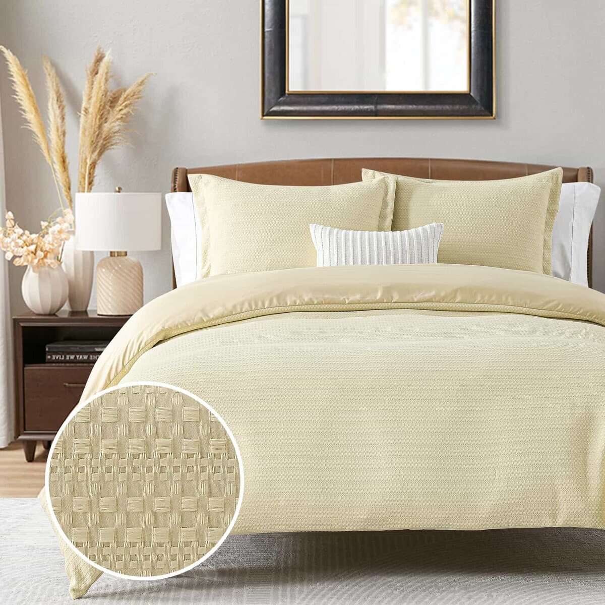 Fundas de edredón de gofres Bedduvit tamaño Queen - 3