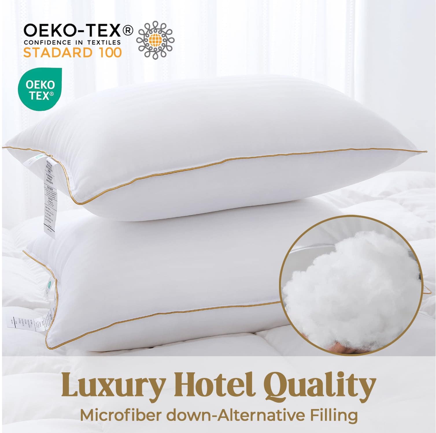 Almohadas tamaño King Set de 2, Almohadas de Cama King 2 - Imagen 5