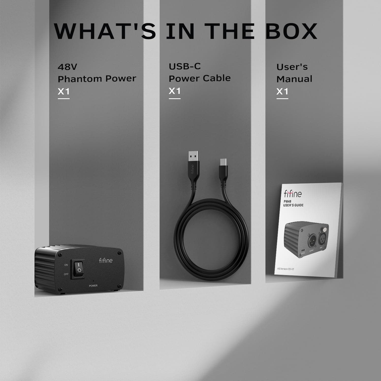 FIFINE 48V Phantom Power con Salida/Entrada, Fuente de - Imagen 9